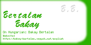 bertalan bakay business card